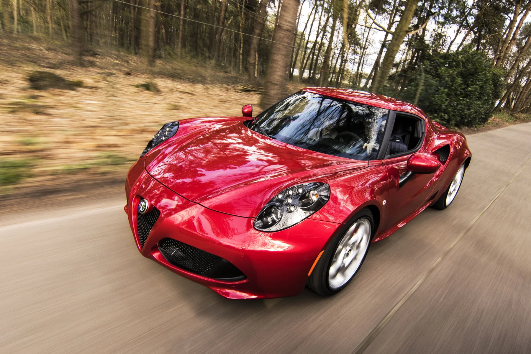 Red sports car with a polished finish